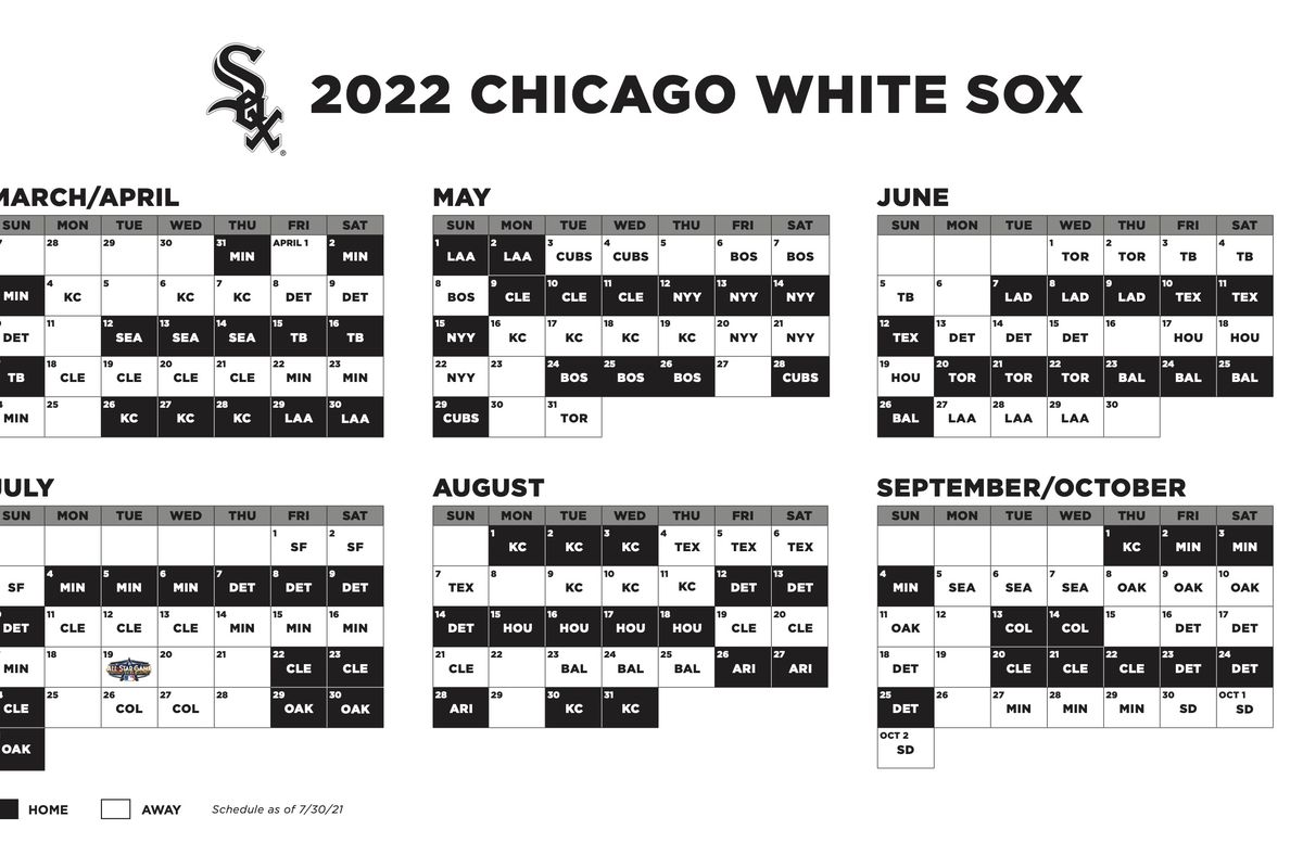 Mlb Post Season Schedule 2022 Chicago White Sox 2022 Schedule Is Out! - South Side Sox