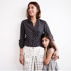 Ramya Giangola, the cofounder of fashion consulting company Gogoluxe, in the women's polka-dot voile shirt