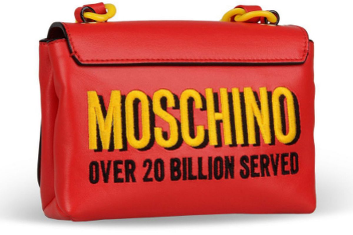 The reverse of the logo bag, <a href="http://www.moschino.com/us/small-leather-bag_cod45228667sc.html?collection_id=26929">$865</a>