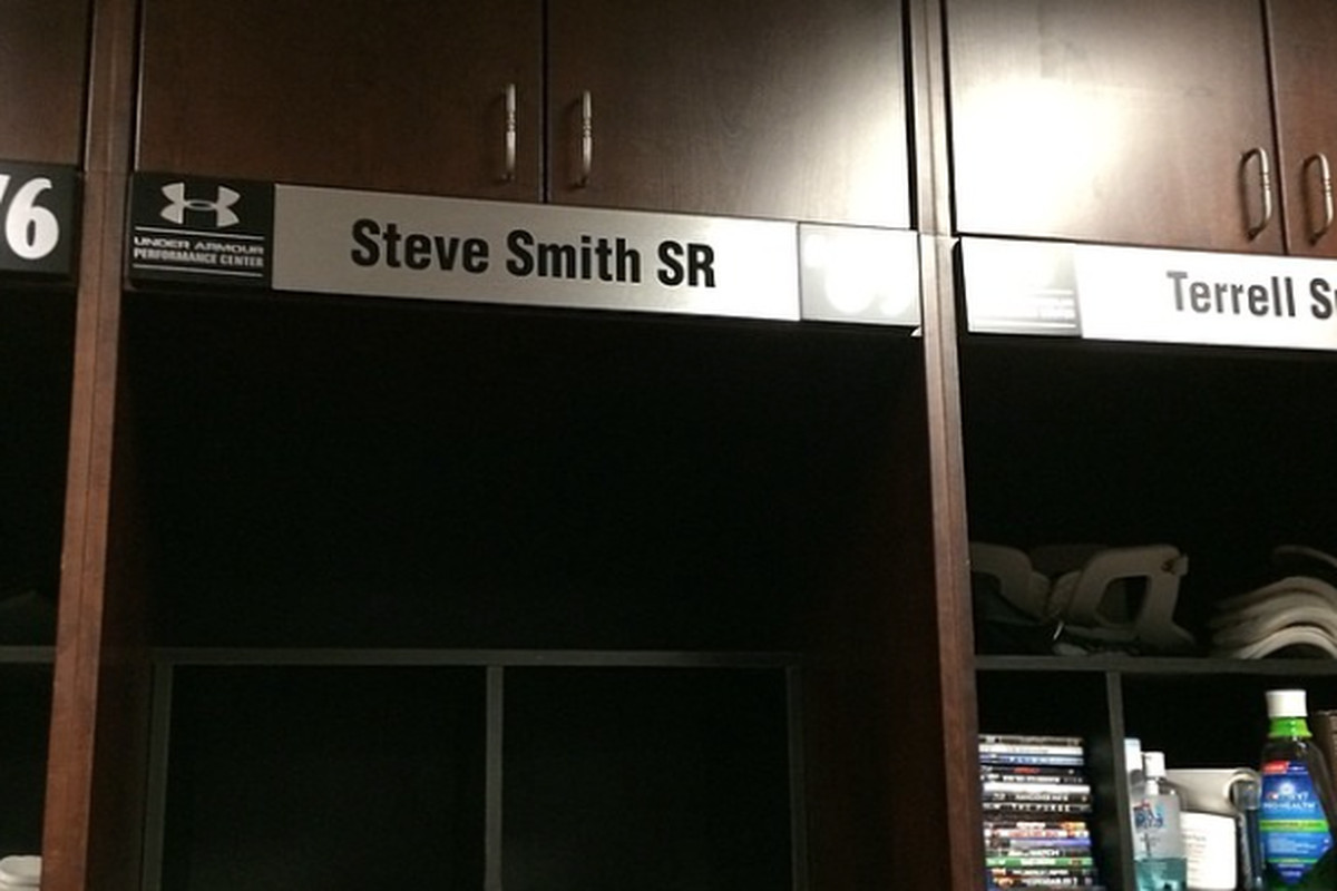 Steve Smith will be Terrell Suggs' neighbor in the locker room. 