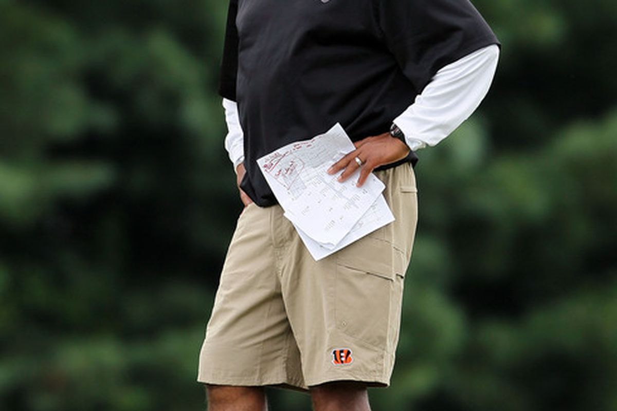 GEORGETOWN KY - JULY 31:  Marvin Lewis the Head Coach of the Cincinnati Bengals is pictured during the Bengals training camp at Georgetown College on July 31 2010 in Georgetown Kentucky.  (Photo by Andy Lyons/Getty Images)