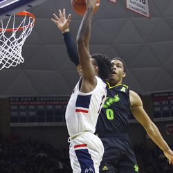 The USF Bulls take on the UConn Huskies in a men’s college basketball game at Gampel Pavilion in Storrs, CT on March 3, 2019.