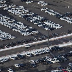 People arrive for the funeral of Utah Highway Patrol trooper Eric Ellsworth at the Dee Events Center in Ogden on Wednesday, Nov. 30, 2016.