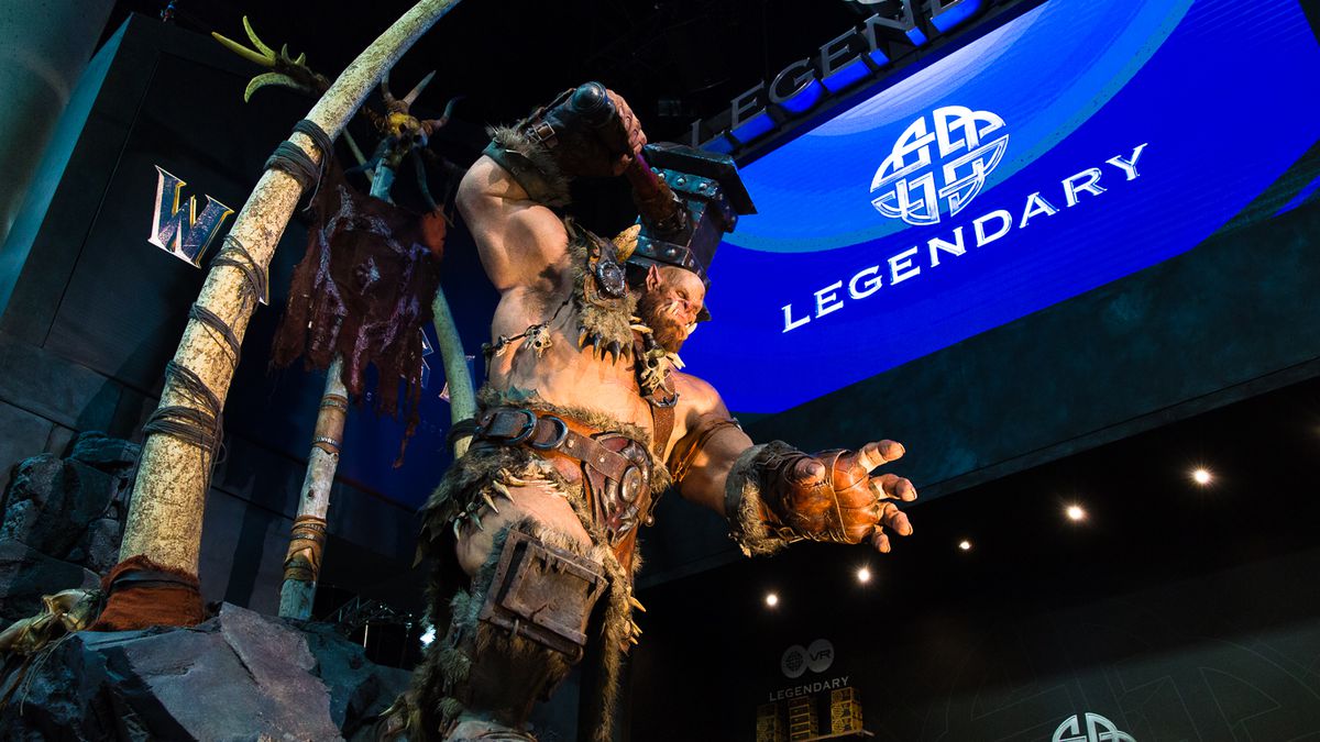 A massive orc adorns Legendary Pictures' Comic-Con booth