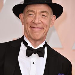J.K. Simmons arrives at the Oscars on Sunday, Feb. 22, 2015, at the Dolby Theatre in Los Angeles. 
