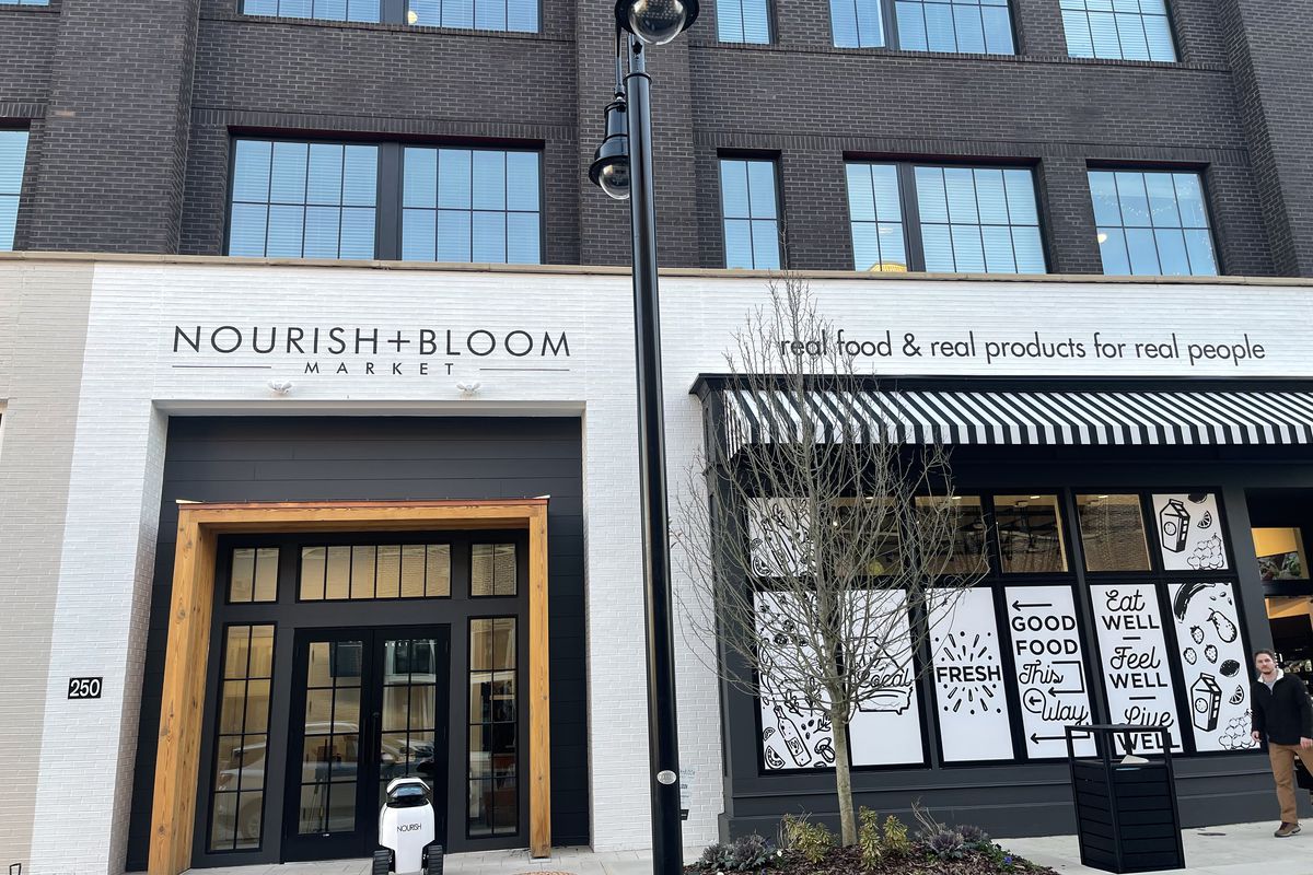 Contactless grocery store Nourish and Bloom using artificial intelligence and delivery robots opens at the Fayetteville development January 21.&nbsp;Town at Trilith
