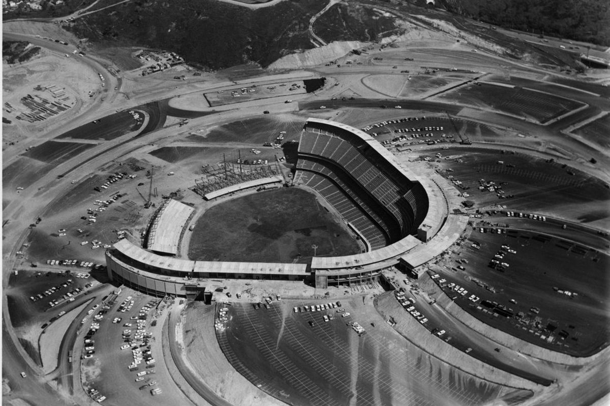 Dodger Stadium in March 1962.