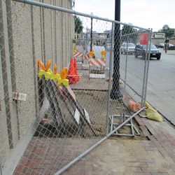 Excavation on Addison, sidewalk closed - 