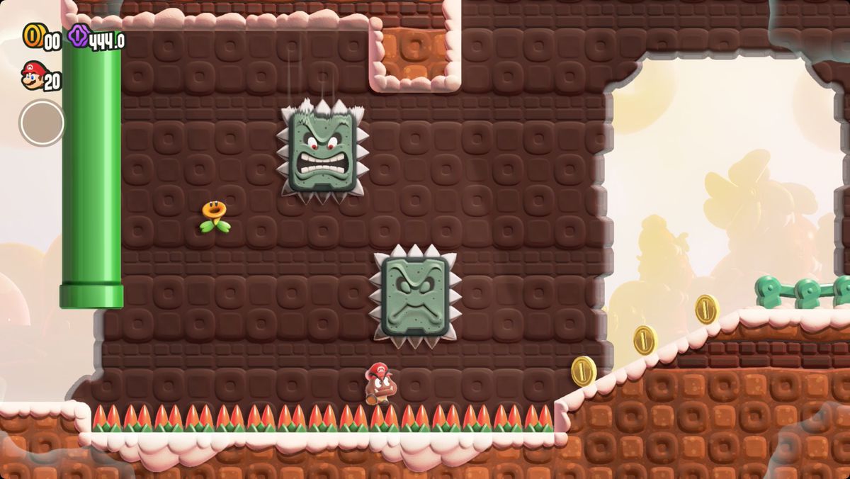 Super Mario Bros. Wonder Petal Isles Special Way of the Goomba screenshot showing the route to a Wonder Seed.