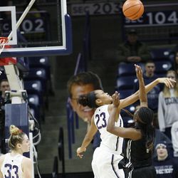 The UCF Knights take on the UConn Huskies in a women’s college basketball game at Gampel Pavilion in Storrs, CT on January 9, 2018.
