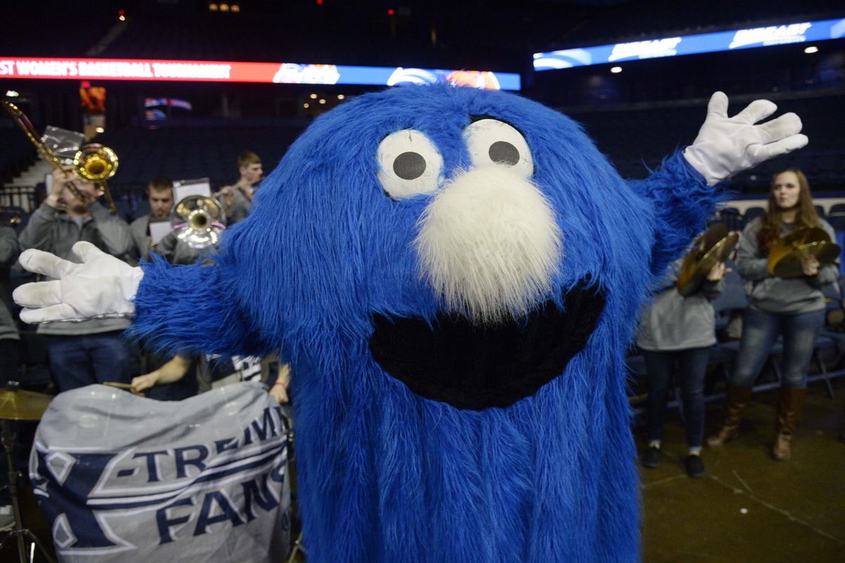 Xavier's in the Big Five twice this week, so of course we went Blue Blob Mascot here.