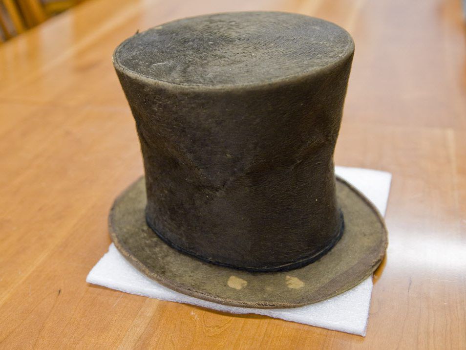 The stovepipe hat in the Abraham Lincoln Presidential Library and Museum in Springfield in 2012.