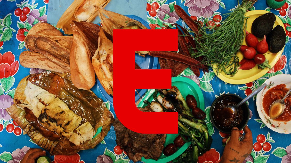 Red E Eater logo on a floral background