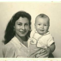 A baby photo of Ray Flores and his mother. Flores is a member of the LDS Church who has a passion for skateboarding. His story is among those featured in this year's "Light the World" initiative.