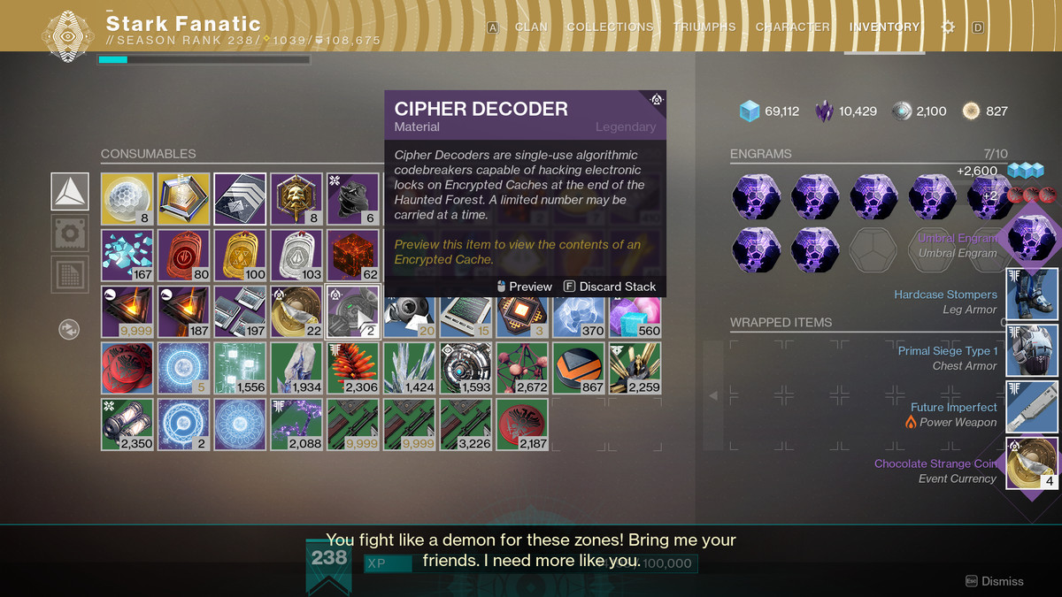 Destiny 2 Festival of the Lost 2020 Cipher Decoders