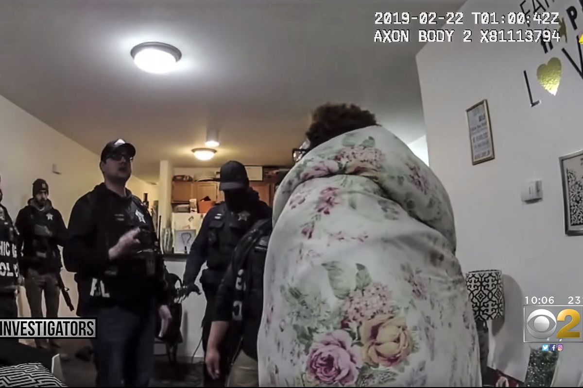 Police body camera video shows the Feb. 21, 2019 raid on the home of Anjanette Young.