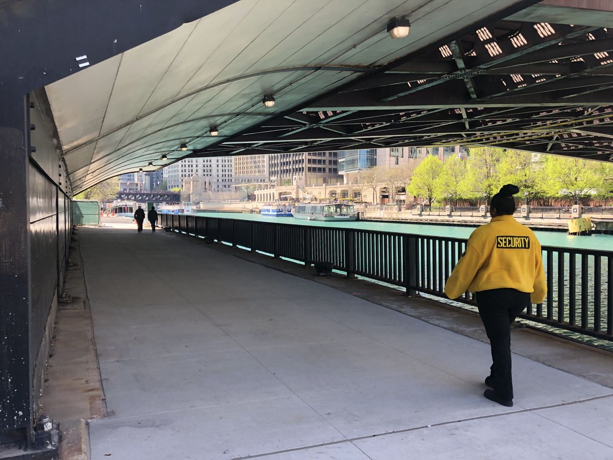 The final stretch of the Riverwalk, from Michigan to Lake Shore Drive, opened Monday, and nine vendors will be in business there starting in June. | Cindy Hernandez/Sun-Times