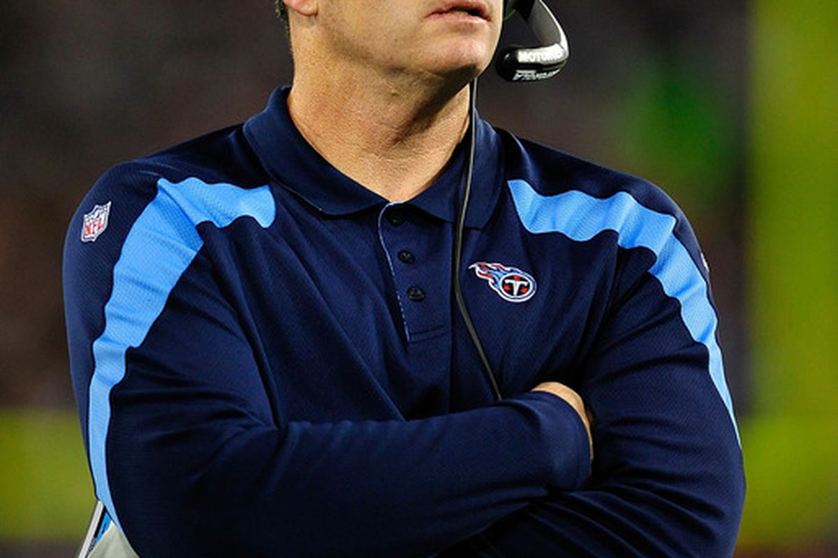 NASHVILLE, TN - NOVEMBER 06:  Coach Mike Munchak of the Tennessee Titans watches his team during a loss to the Cincinnati Bengals at LP Field on November 6, 2011 in Nashville, Tennessee. The Bengals won 24-17.  (Photo by Grant Halverson/Getty Images)