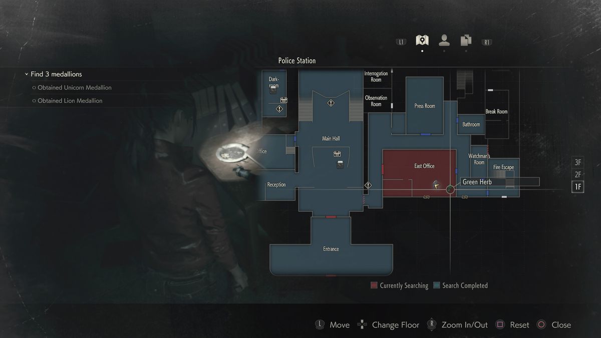 Resident Evil 2 East Office map and items