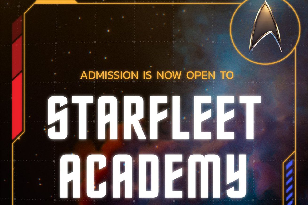 Image reading “admission is now open to Starfleet Academy”