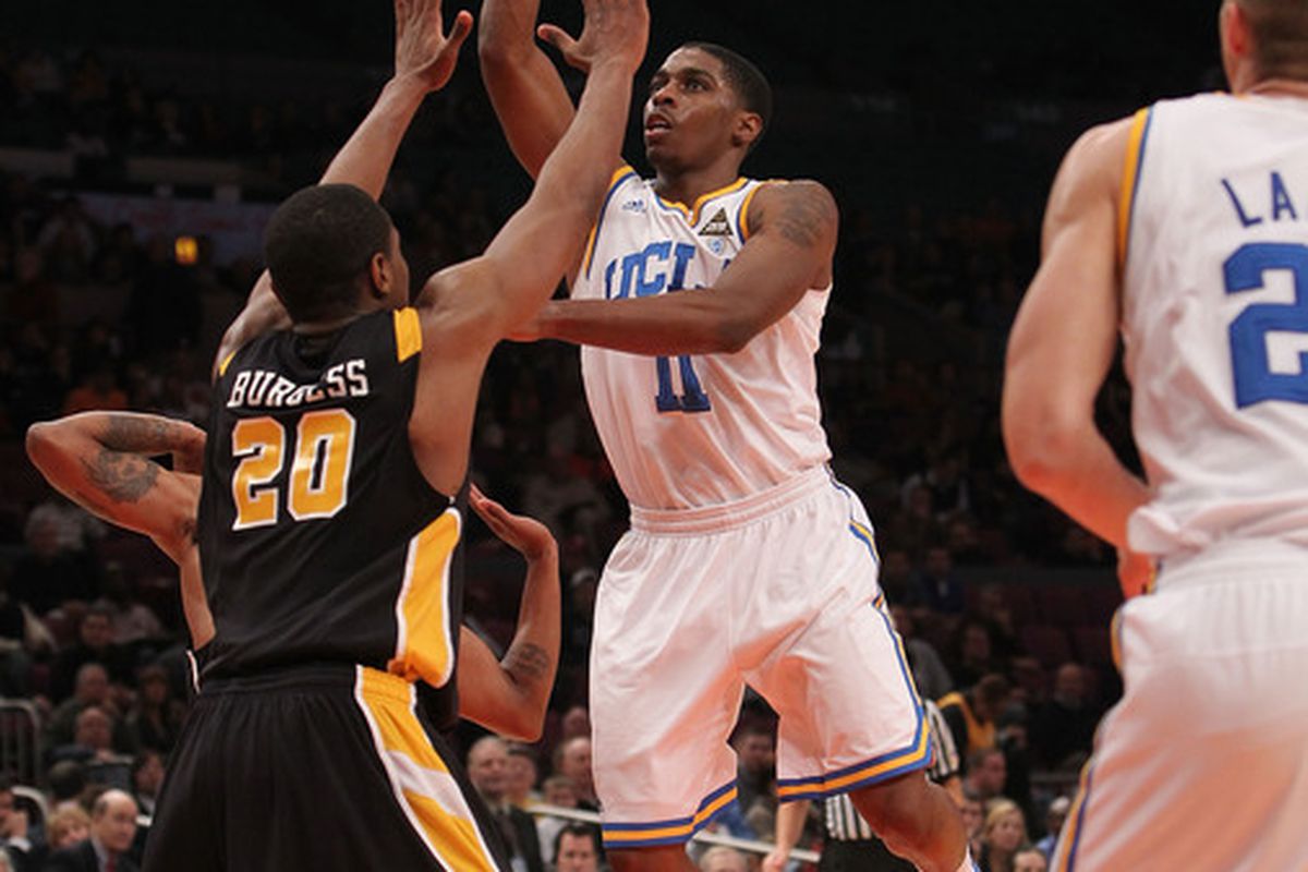  Lazeric Jones #11 UCLA's PG.  Is he more of a #2 guard?  (Photo by Nick Laham/Getty Images)