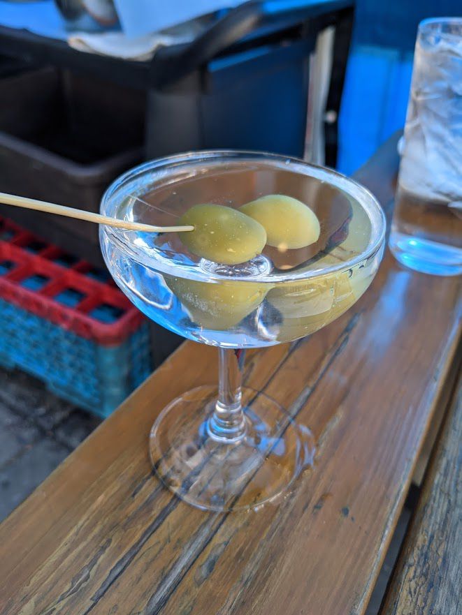 Martini with giant olives