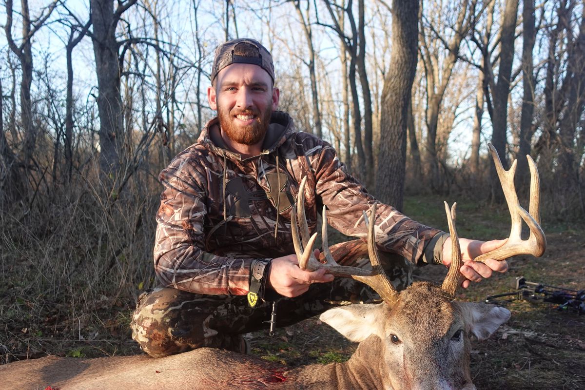 Kevin Baker’s first buck with a bow was a big one. Provided photo