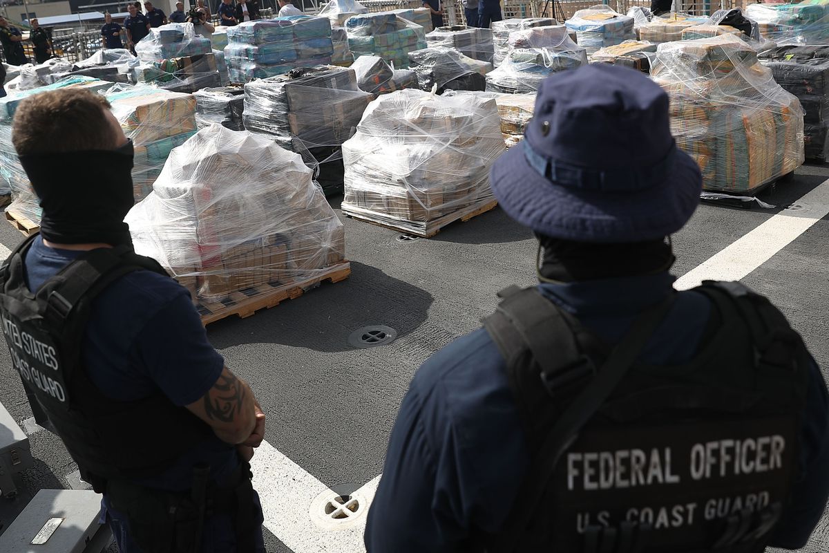 Florida Coast Guard Officials Display 26 Tons Of Seized Cocaine