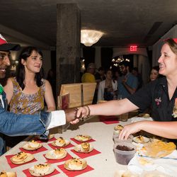 Marcus Samuelsson and Amanda Kludt with Eater Young Gun Colleen Quarls.