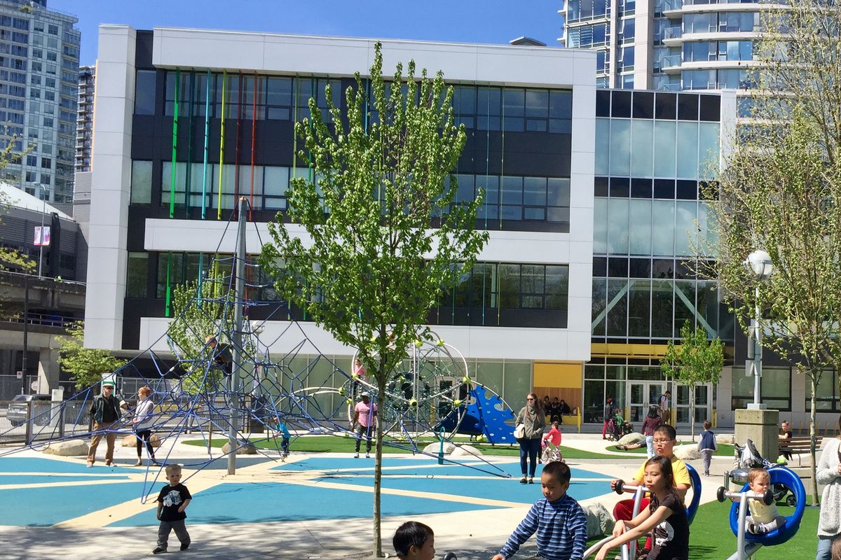 school and playground in downtown Vancouver.