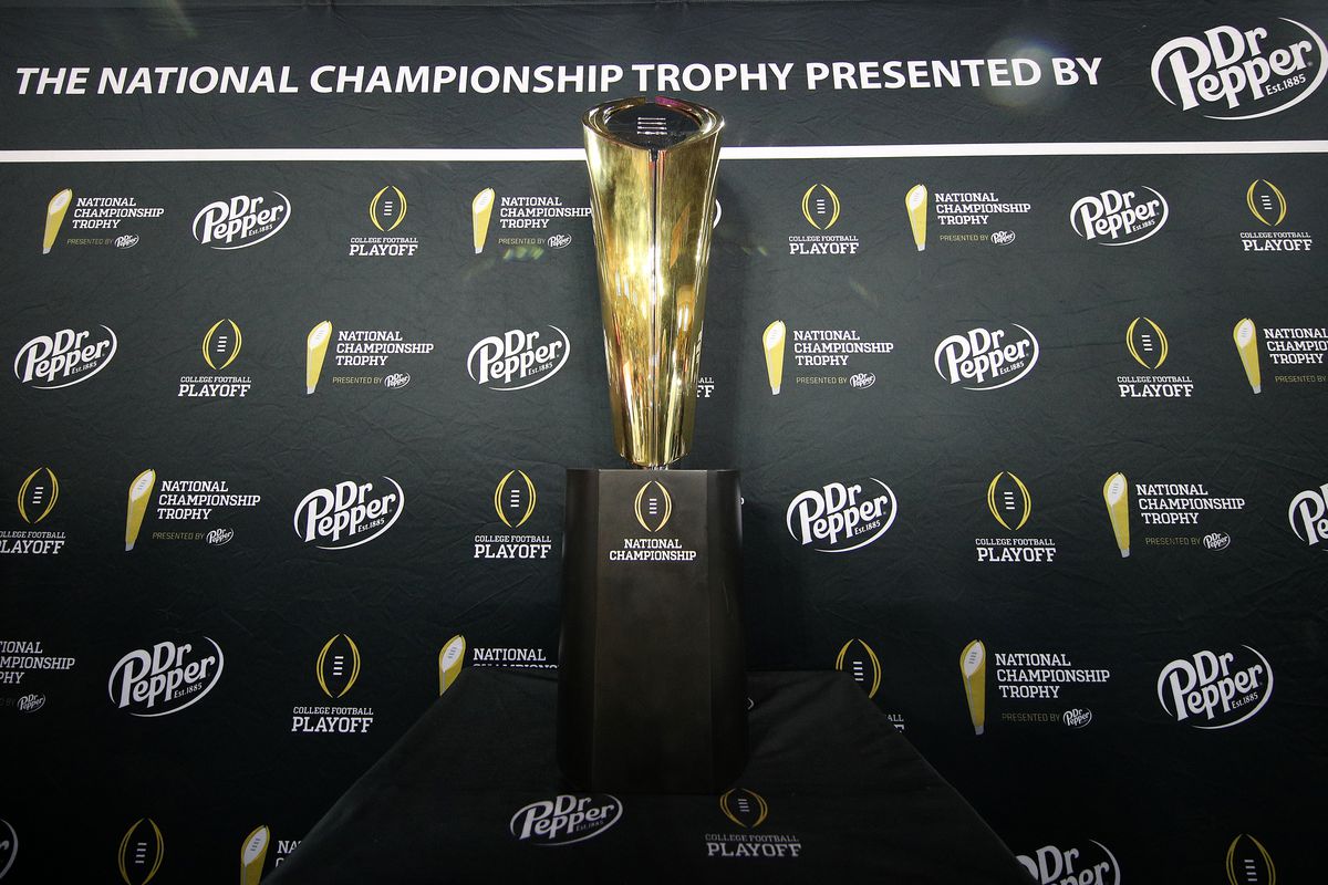 A general view of the National Championship Trophy during media day for the College Football Playoff National Championshipon January 11, 2020 in New Orleans, Louisiana.