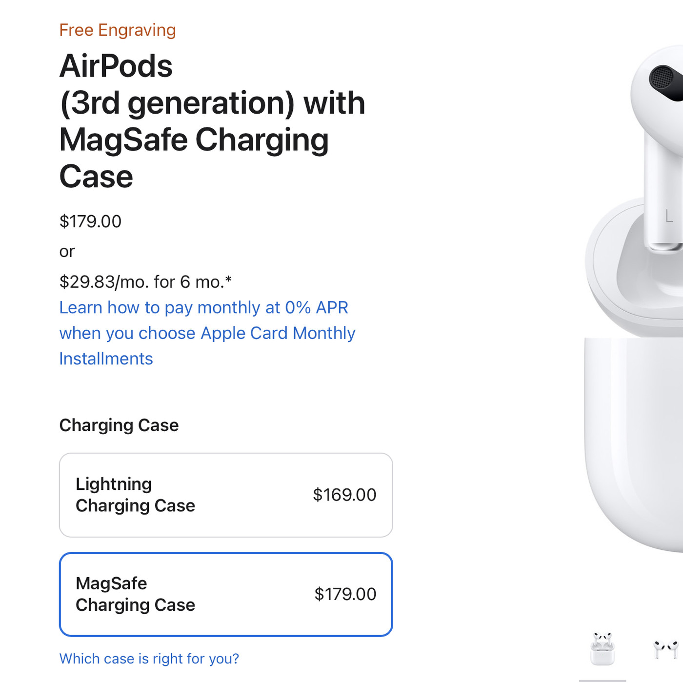 Apple AirPods 3rd Generation With MagSafe Charging Case, Box & Charging Cord