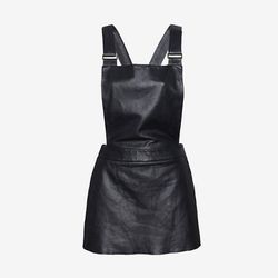 <i><a href=“http://www.intermixonline.com/product/love+leather+exclusive+catch+mini+leather+overall+dress.do?sortby=ourPicks&CurrentCat=104686”>Love Leather's Exclusive Catch Mini Leather Overall Dress</a>, $59.40 (was $425)</i>