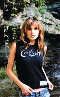 One of the original Coexist t-shirts, modeled by a co-founder's girlfriend.