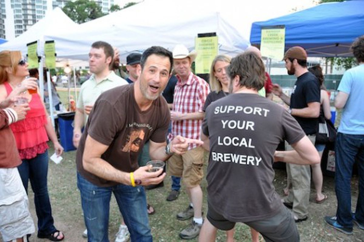 Sam Calagione of Dogfish Head and Jake Maddux of Thirsty Planet.