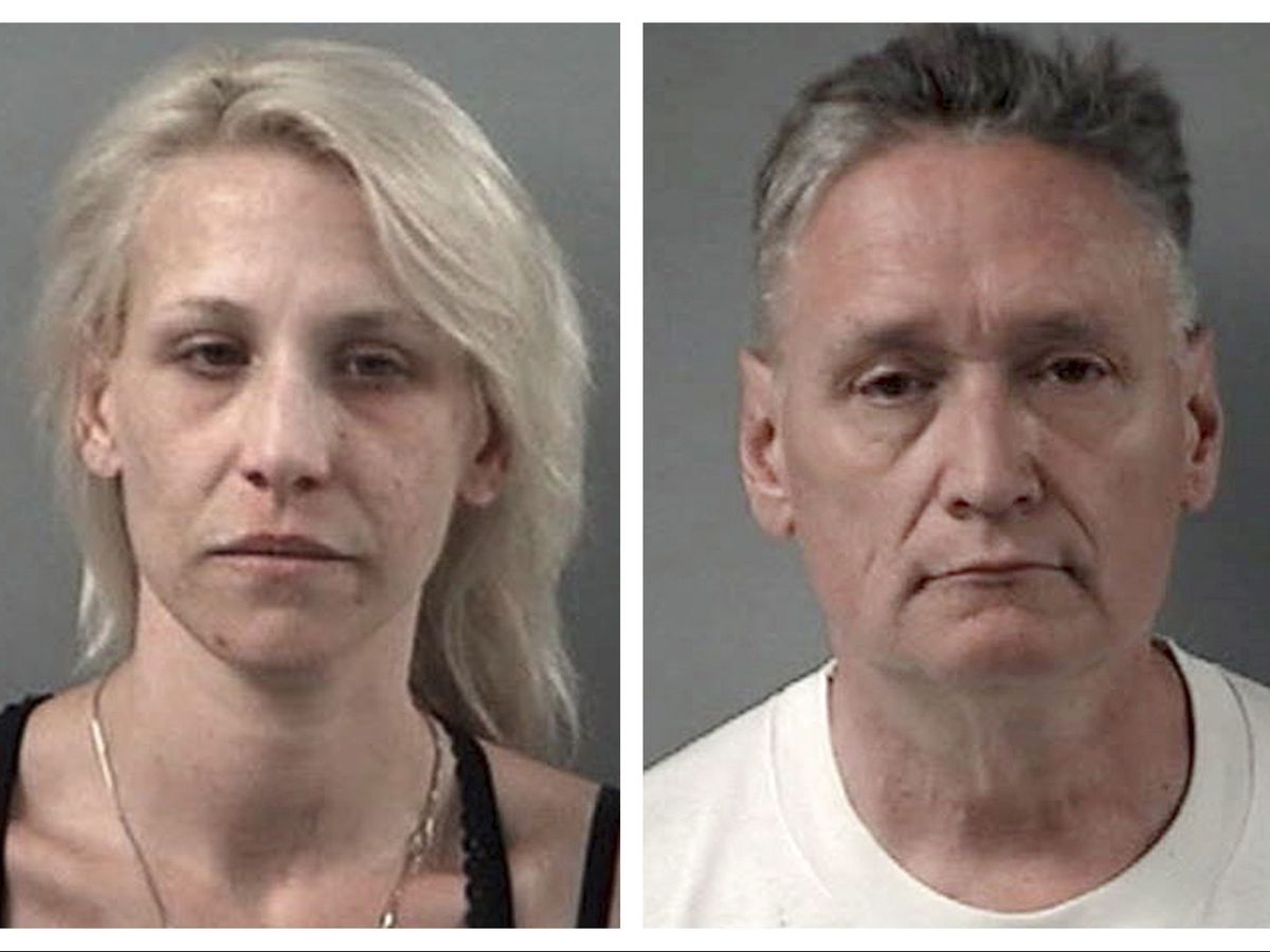 This combination April 24, 2019 booking photos provided by the Crystal Lake, Ill., Police Department shows JoAnn Cunningham and her husband, Andrew Freund Sr. On Wednesday, authorities dug up the body of a 5-year-old boy, believed to be Andrew “AJ” Freund