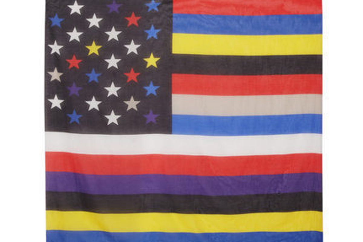 <b>Givenchy</b> American Flag Scarf, <a href="http://www.net-a-porter.com/product/430364/Givenchy/square-scarf-140cm-x-140cm-american-flag">$590</a> at Net-a-Porter