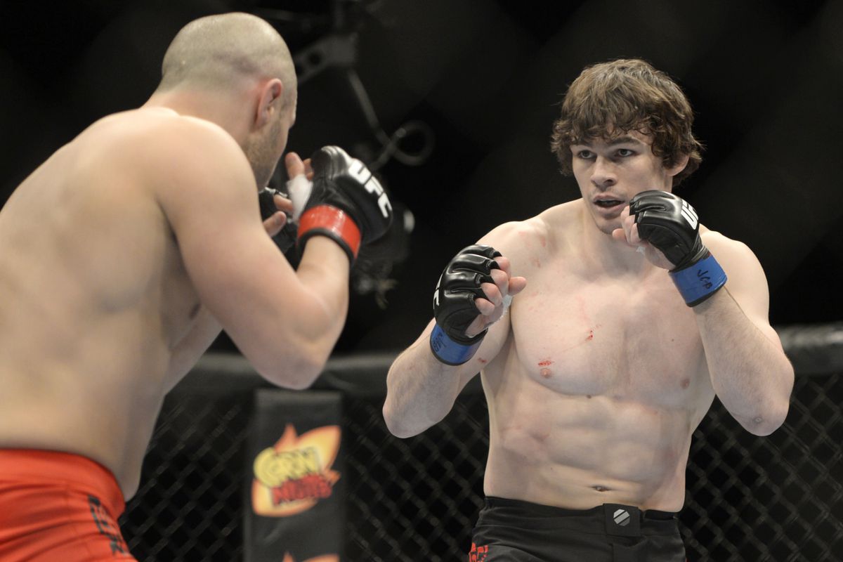 TUF: Nations runner-up Aubin-Mercier (right) may be fighting to retain his spot in the UFC. 