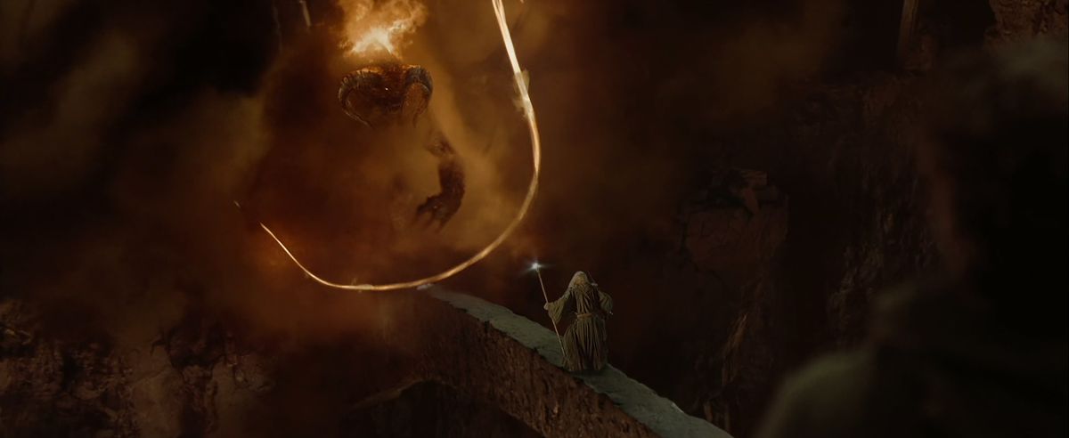 Gandalf fighting the Balrog in Moria
