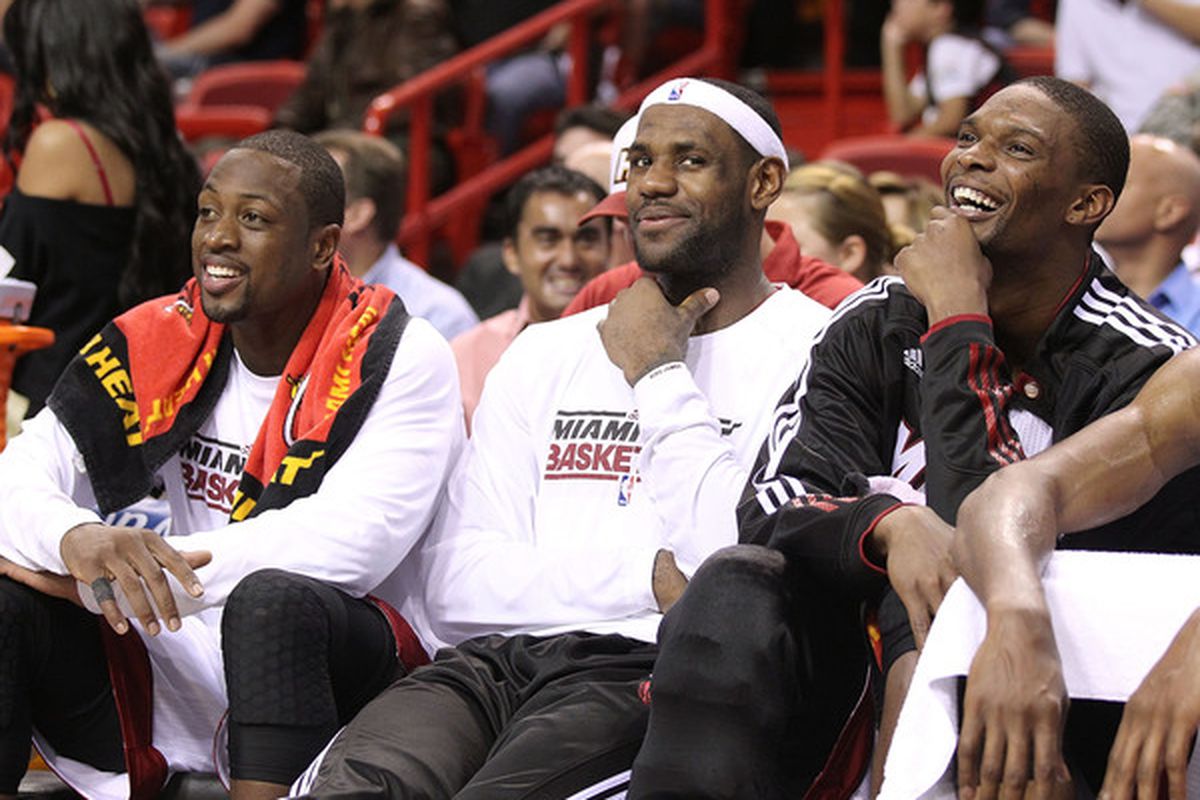 Wade's watching porn, LeBron just tooted, and Bosh is thinking about that $96 million steak he's going to eat later.