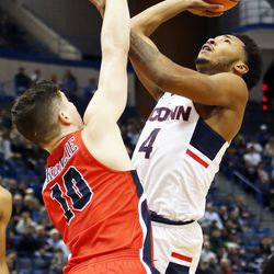 The UConn Huskies take on the Stony Brook Seawolves in a men's college basketball game at XL Center in Hartford, CT on November 14, 2017.