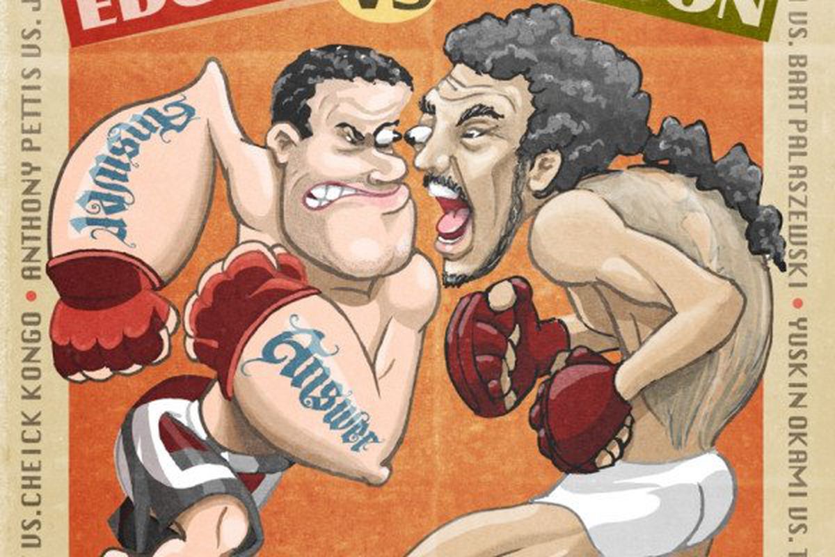 UFC 144 cartoon poster by GuysMalley.com. 