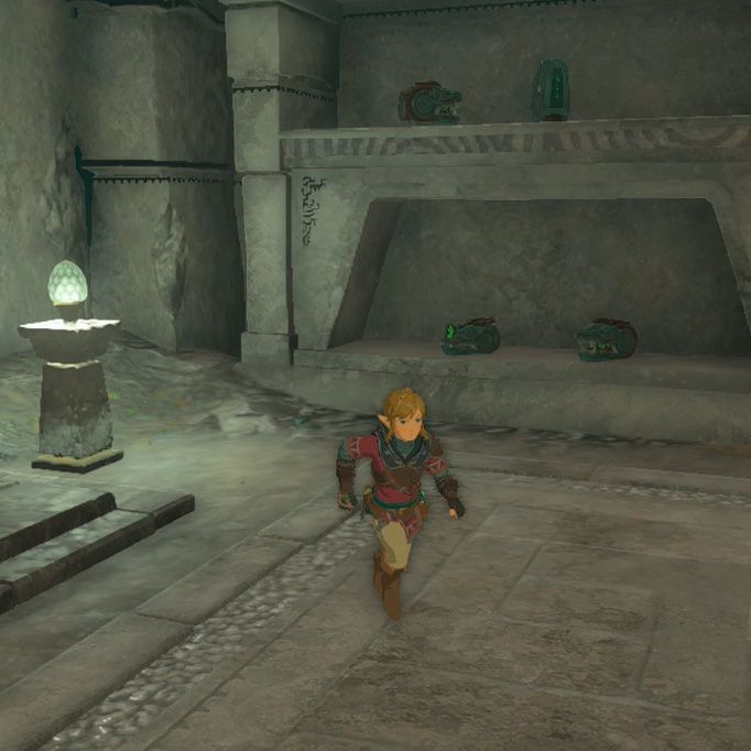 Link examines the Frost and Flame Emitters in the “Keys Born of Water” shrine quest