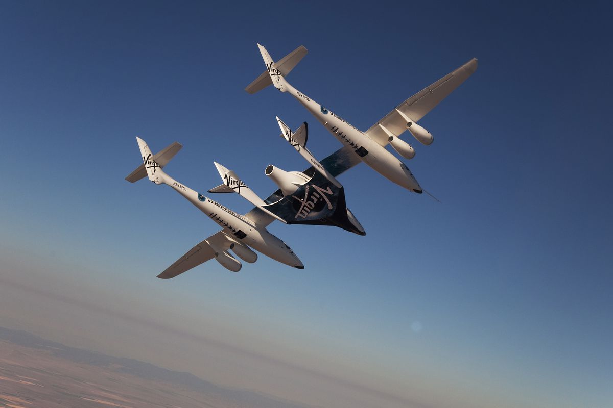Virgin Galactic's SpaceShipTwo (the small plane held at the center of the larger WhiteKnightTwo) crashed today, killing one pilot.