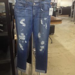 men's destroyed jeans, $90