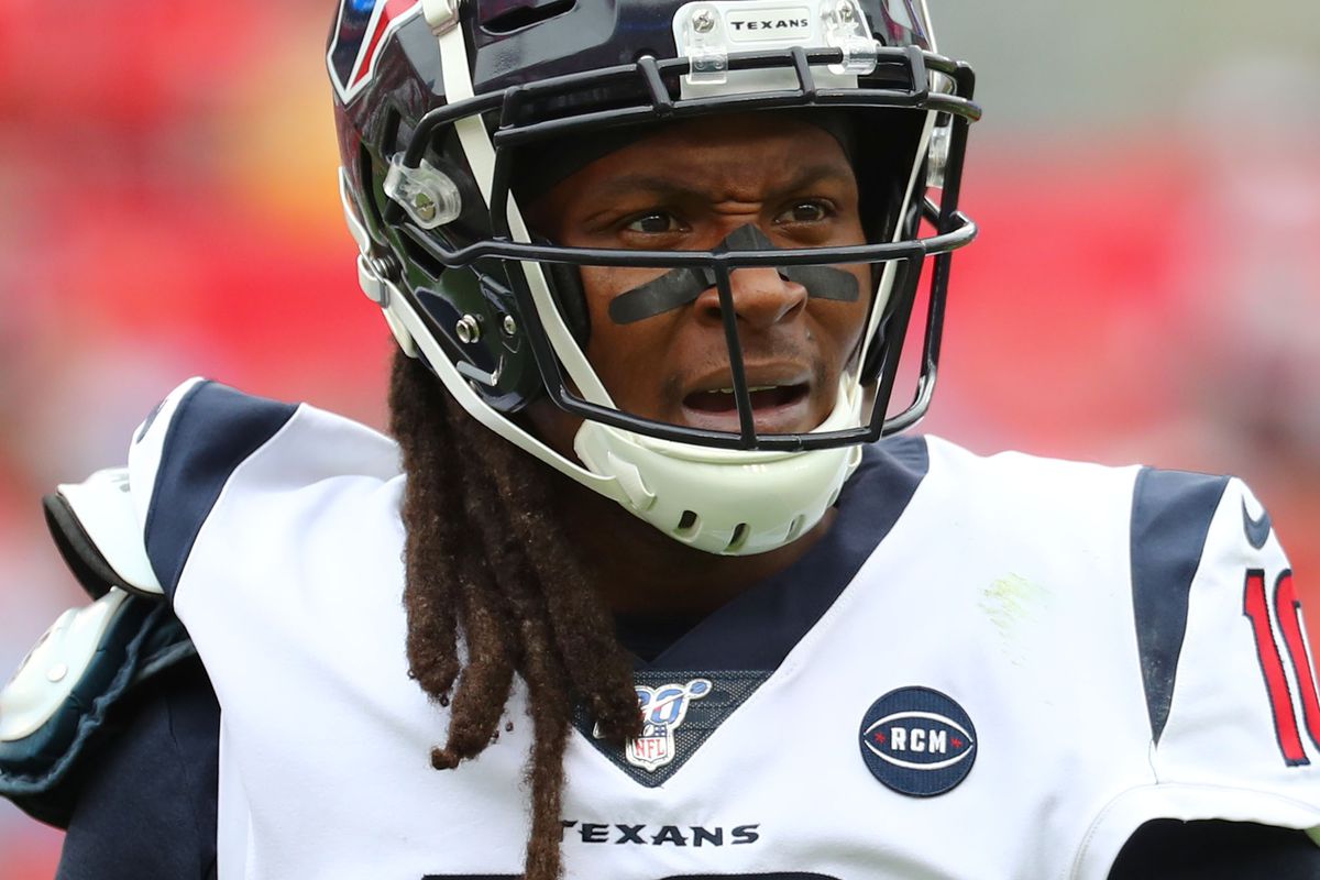 Houston Texans wide receiver DeAndre Hopkins reacts against the Tampa Bay Buccaneers during the first quarter at Raymond James Stadium.