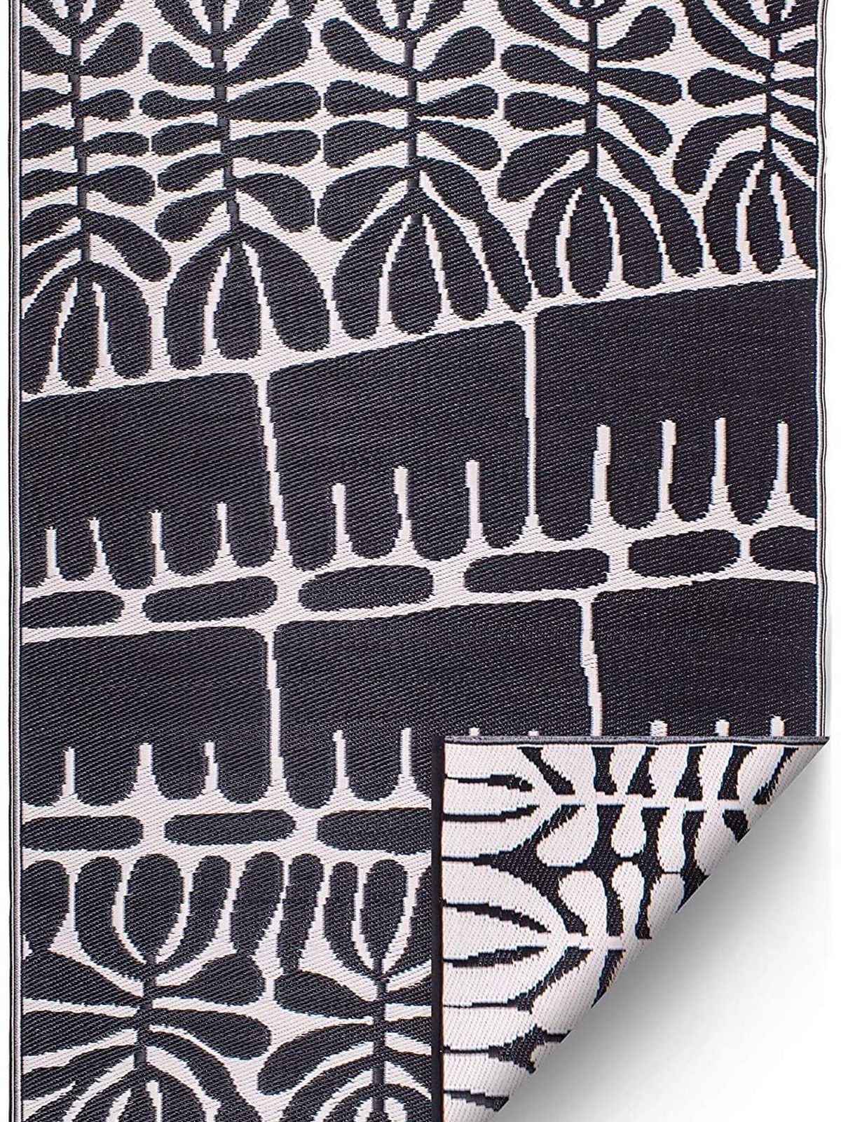 A black and white rug