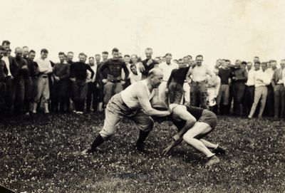 Coach Knute Rockne Showing the Use of Hands