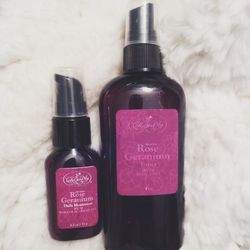 Just discovered these beautiful products, made by Elizabeth Santiago of <b><a href ="http://www.celebritay.com/">CeleBritAy</a></b>: Organic Rose Geranium Toner with Aloe Vera and Organic Rose Geranium Daily Moisturizer with Borage and Argan Oil. They sme