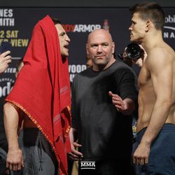 Diego Sanchez and Mickey Gall square off at UFC 235 weigh-ins.